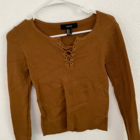 Brown long sleeve top - Picture 2 of 2